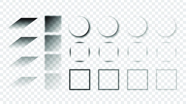 Set Collection Vector Transparent Overlay Black Soft Shadows Template Design Elements