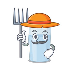 Sticker - Glass of water mascot design working as a Farmer wearing a hat