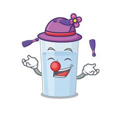 Sticker - A glass of water cartoon design style succeed playing juggling