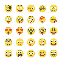 Smiley Flat Icons Pack