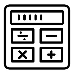 Poster - Calculator icon. Outline calculator vector icon for web design isolated on white background
