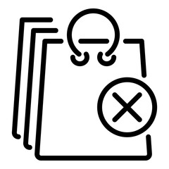 Poster - Canceled delivery bags icon. Outline canceled delivery bags vector icon for web design isolated on white background