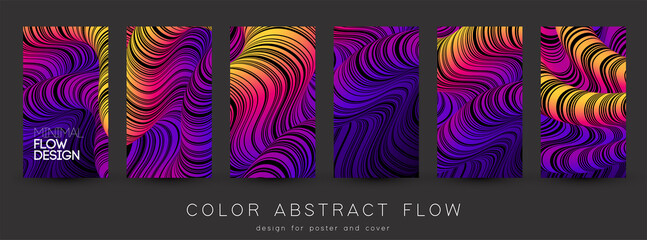 Aufkleber - Modern abstract design background Rainbow Flow motion
