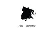 The Bronx New York City borough outline map city shape vector illustration 