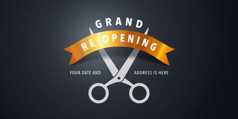 Grand opening or re opening vector background.