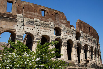 Close up view of Colosseum in Rome