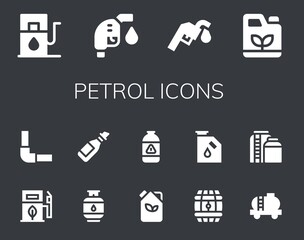 Poster - Modern Simple Set of petrol Vector filled Icons