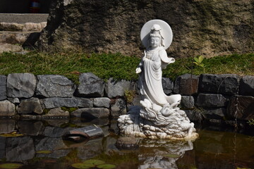 Buddhist statues around Bukhansan National Park in South Korea. 