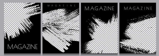Wall Mural - Vector illustration. Brush stroke. Grunge overlay. Design for poster, magazine, cover. A4 size