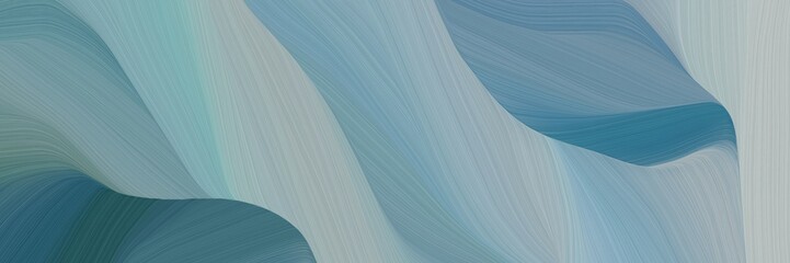 Leinwandbilder - abstract curved speed lines background or backdrop with light slate gray, teal blue and ash gray colors. can be used as header or banner