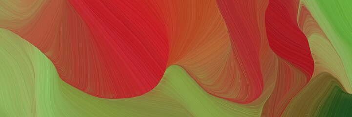 Poster - chaotic curved speed lines background or backdrop with firebrick, moderate green and pastel brown colors. can be used as background graphic element