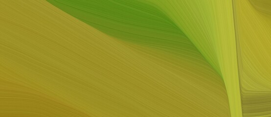 Poster - beautiful dynamic curved speed lines background or backdrop with dark golden rod, dark green and yellow green colors. can be used as background graphic element