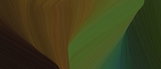 Aufkleber - beautiful wild curved speed lines background or backdrop with very dark green, dark olive green and 