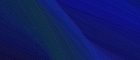 Poster - beautiful dynamic curved speed lines background or backdrop with midnight blue, very dark blue and dark slate gray colors. can be used as background graphic element