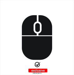 Fototapete - mouse icon.Flat design style vector illustration for graphic and web design.