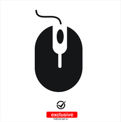 Fototapete - mouse icon.Flat design style vector illustration for graphic and web design.