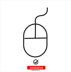Fototapete - mouse icon.Flat design style vector illustration for graphic and web design.