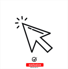 Fototapete - mouse icon.Flat design style vector illustration for graphic and web design.