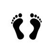 © Nasarudin - Black silhouette of footprint. Human footprint track. Footprint clip. Vector illustration.
