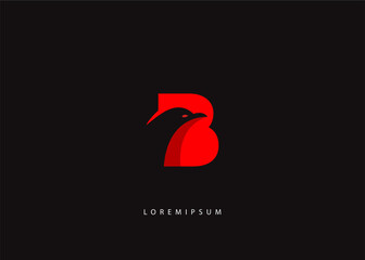 Fototapete - Letter logo B. Initial Icon B and Bird logo inspiration