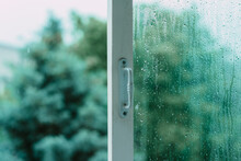 Open Window With Glass After Rain