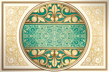 Golden ornate decorative vintage design