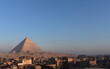 landscape of giza town and background with CHEOPS pyramid in clear sky  Giza Cairo EGYPT.