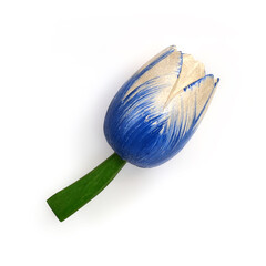 Wall Mural - Magnetic Souvenir from Netherlands (Holland) in the form of a blue tulip isolated on white background