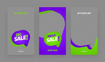 Wall Mural - stories template set for banner sale, presentation, flyer, poster, invitation. screen backdrop for m