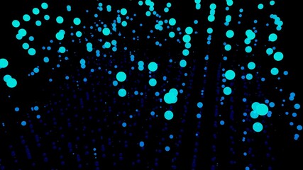 Poster - fiber optics background with lots of light spots, musical visualization background with bokeh effects