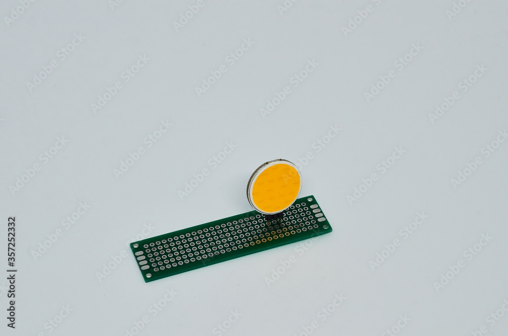 buttons, led, encoder and connectors isolated on white - Image Stock ...
