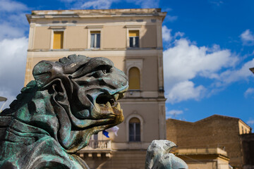 piazza garibaldi and the chamber of commerce in caltanissetta