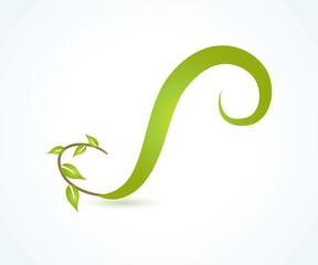 Wall Mural - Logo swirly leafs plant ecology icon