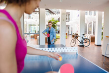 Young Business People Plaing Table Tennis In Loft Office