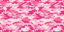 Vector Camouflage Pattern For Clothing Design. Pink Camouflage Military Pattern