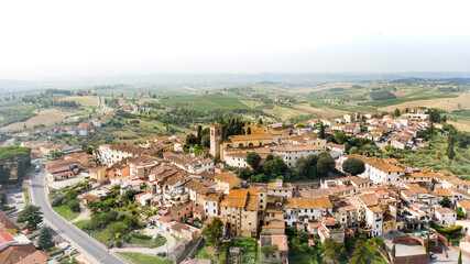 Wall Mural - aerial view of the town of cerreto guidi florence tuscany