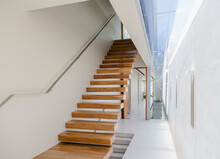 Floating Staircase And Corridor In Modern House