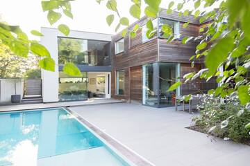 Wall Mural - Modern house with swimming pool