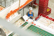 © Martin Barraud/KOTO - Worker with clipboard examining tomatoes in food processing plant
