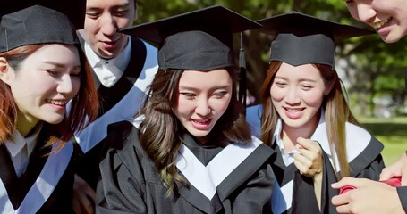 Sticker - group happy graduates students