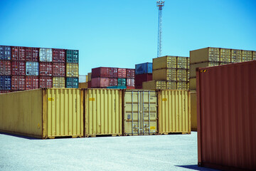 Stacks of cargo containers