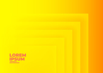 Wall Mural - abstract rectangle overlap yellow background with space for text and message.