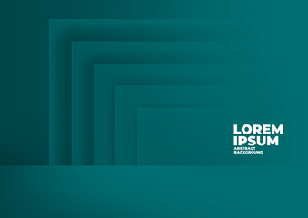 Poster - Abstract rectangle overlap green background with space for text and message.