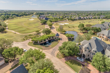 Aerial view of Timarron golf course in Southlake TX