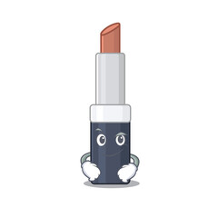 Sticker - A cute arrogant caricature design of brown lipstick having confident gesture