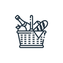 Picnic Vector Icon. Picnic Editable Stroke. Picnic Linear Symbol For Use On Web And Mobile Apps, Logo, Print Media. Thin Line Illustration. Vector Isolated Outline Drawing.