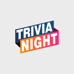 Trivia Night labels banners vector ribbon design template. Banner sale tag. Market special offer discount label