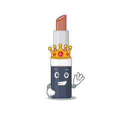 Sticker - A Wise King of brown lipstick mascot design style with gold crown