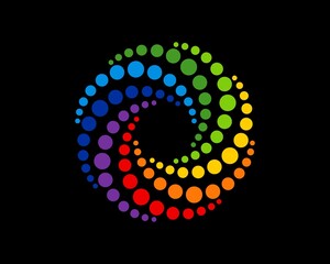 Wall Mural - Rainbow vortex circular