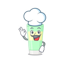 Wall Mural - Talented cleansing foam chef cartoon drawing wearing chef hat